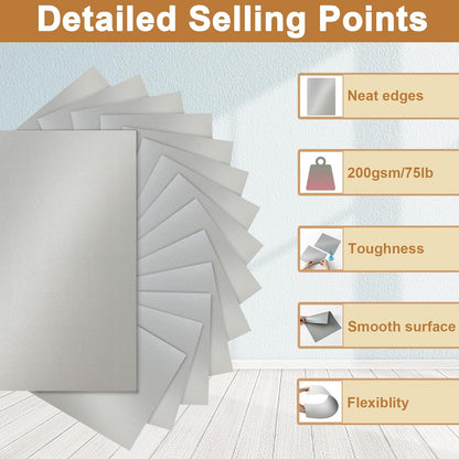 Silunkia 40 Sheets Gold Shimmer Cardstock 8.5 x 11 Certificate Paper, 75lb Craft Paper Card Stock for Cards Making, Birthday Decorations, Wedding Invitations, Greeting Cards