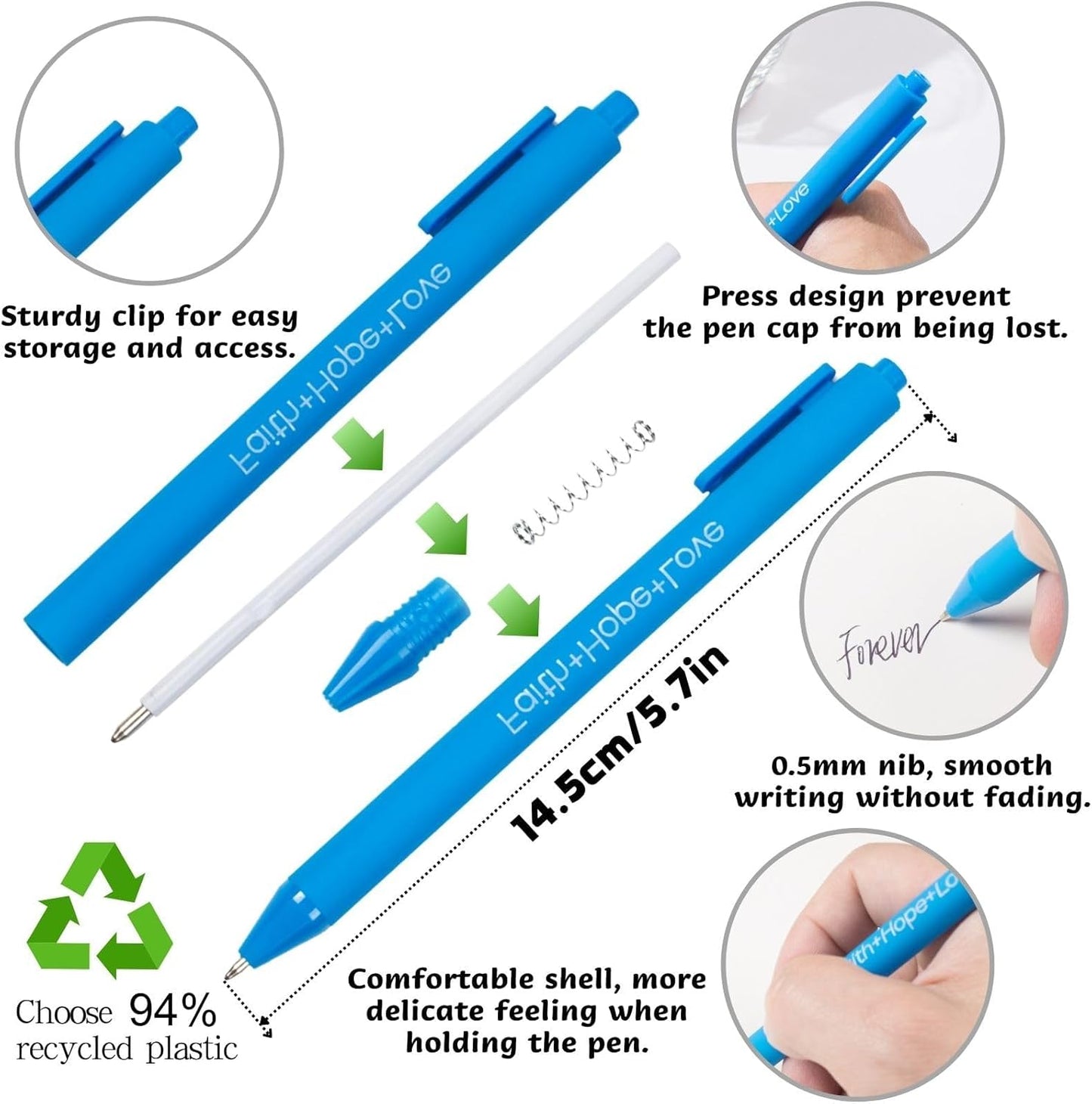 20 Pieces Ballpoint Pen Refills Black Ink 1.0mm Medium Point Smooth Writing Replacement Gel Ink Refills for Retractable Ballpoint Pen School Office Supplies