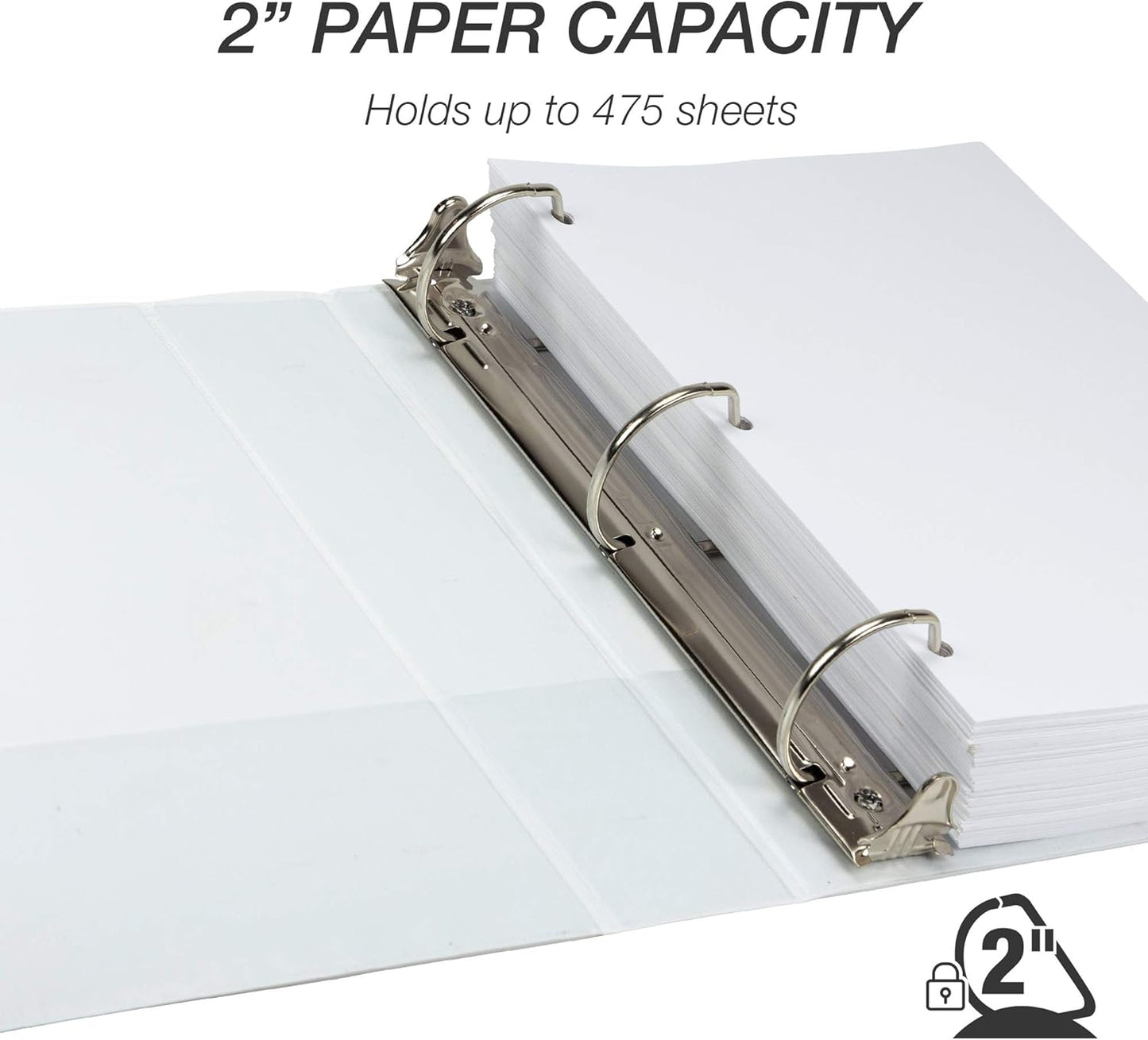 Samsill Durable 4 inch 3 Ring Binder, D Ring Binder, 100% Recycled Chipboard, Black, 2 Pack