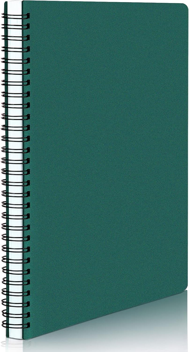 EUSOAR Spiral Notebook, A5 12packs 5.5"X8.3" 120 Pages Lined Travel Writing Notebooks Journal, Memo Notepad Sketchbook, Students College Office Business Subject Diary Ruled Book Journal-Black Cover