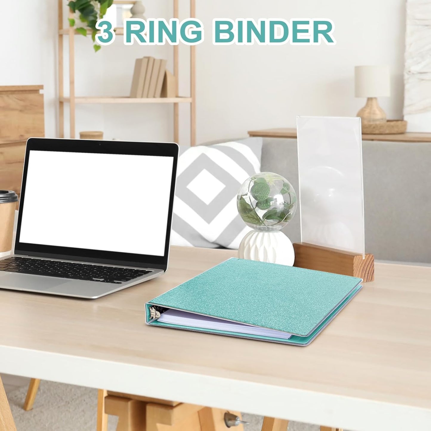 EYROZILL 3 Ring Binders 1 Inch Round Rings Binder Gold Binder Holds 8.5" x 11" Letter Size 300 Sheets, Waterproof, Gold