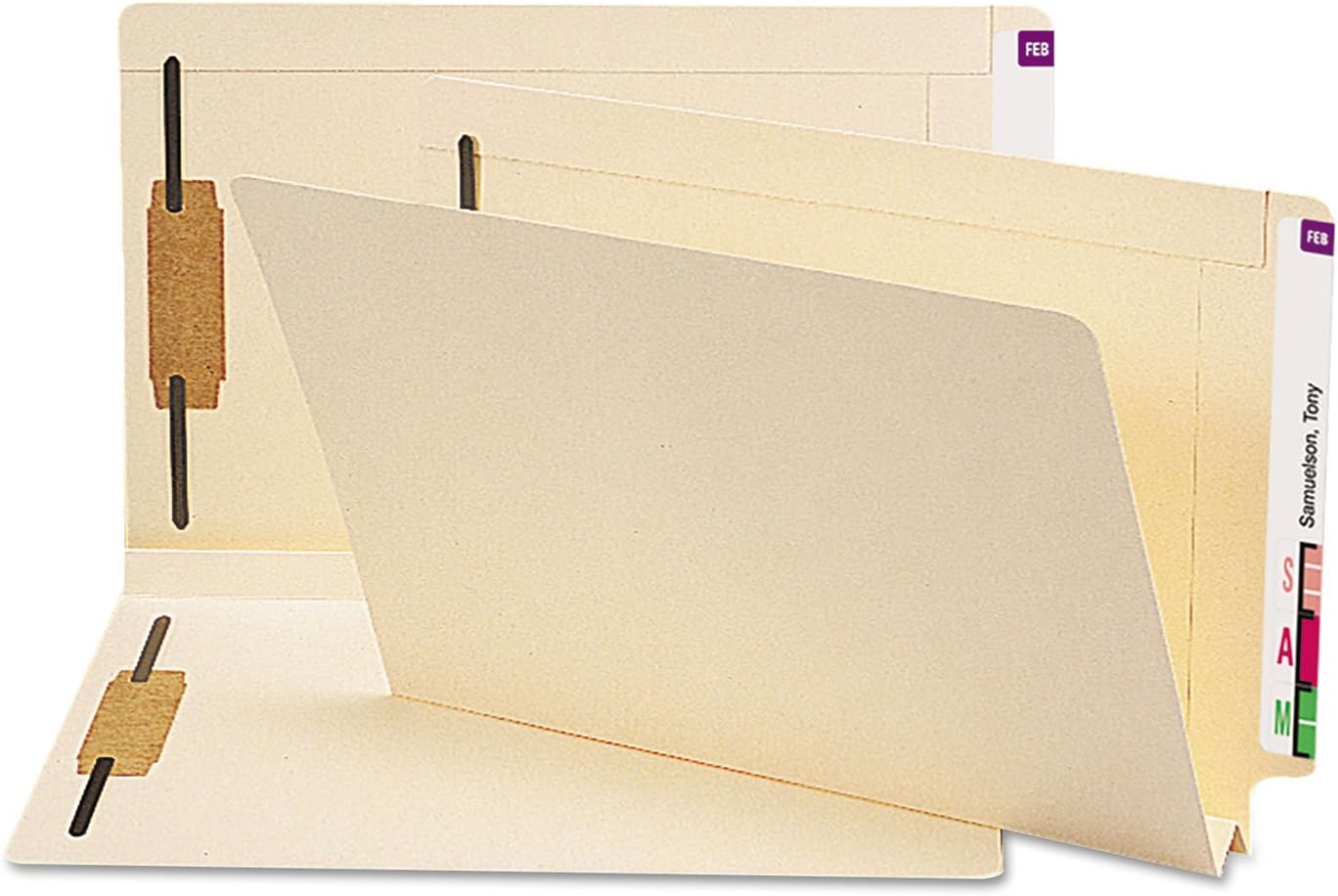Smead 37276 Heavy W-Fold Expansion Folders Two Fasteners End Tab Legal Manila 50/Box