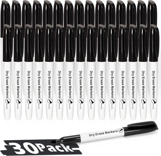 V-Opitos 30 Pack Fine Tip Dry Erase Markers - Bulk Whiteboard Erasable Markers in 15 Colors, Ideal for School Classroom Office Supplies, Non-Toxic & Easy Clean for White board