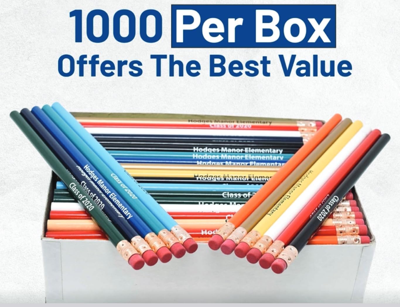 Pencil Guy Promotional Personalized Imprinted Round Pencils.-500 per box