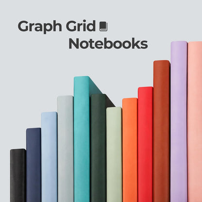 RETTACY Graph Grid Paper Notebook, 96 Pages, A4 Large Size (8.5'' x 11''), 5 Squares per Inch, Leather Softcover, 100 GSM Thick Paper, for School, Students, Math, Engineering (Navy Blue)