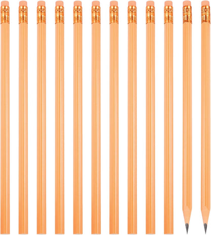PATIKIL Round Pencils, 12 Pack Triangle HB Graphite Pencil Woodcase Wooden Pencils with Eraser for Classroom Office Writing Drawing Supplies, Pink