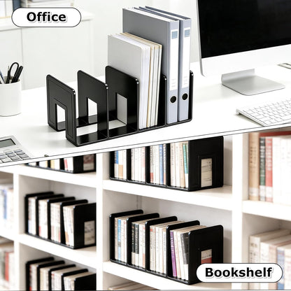 SAYEEC Acrylic File Sorter, Clear File Holder Acrylic Desk Organizer, Sturdy Desktop Files Organizer Files Folder Holder Rack for Envelopes Mail Letter Paper Notebook Electronics (4 Sections, 1 Pack)