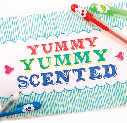 Ooly Scented Yummy Yummy Glitter Gel Pens Set of 12-1.00mm NIB Scented Glitter Pens for Kids and Adults, Art and Stationery Supplies