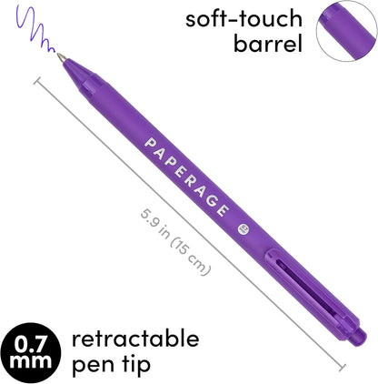 PAPERAGE Felt Tip Fine Point Pens (0.4mm), 12 Pack, Pens For Journaling, Notebooks, Planners, Calendars & Drawing, Great for School, Office, & Home (Black Ink)