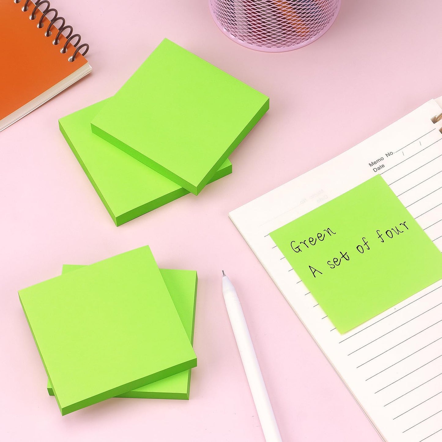 Sticky Notes 3x3 Self-Stick Notes Bright Colors Sticky Notes 4 Pads 100 Sheets/Pad (Yellow)