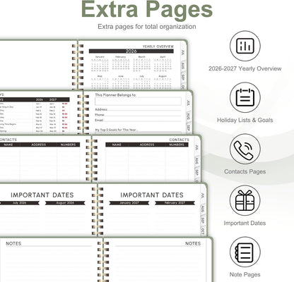 Planner 2026-2027, Weekly and Monthly Academic Year Calendar Planner, July 2026 - June 2027, Daily Agenda Book for Office School Supplies, A5(6.3'' x 8.5'')
