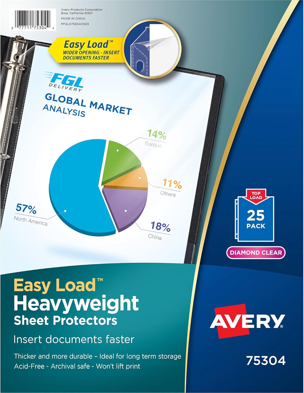 Avery Diamond Clear Heavyweight Sheet Protectors, Easy Load, 25 Document Protectors (75304)