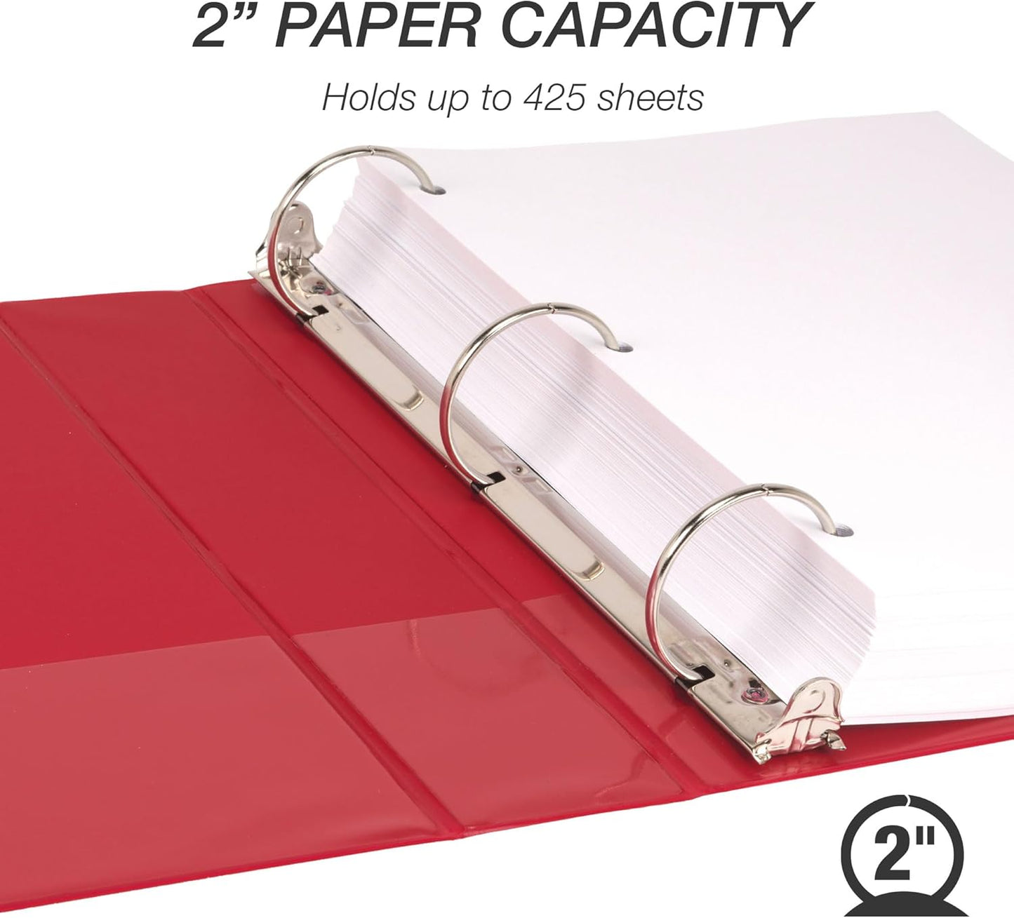 Samsill 1.5 Inch 3 Ring Binders, Economy Round Ring, Clear View Cover, 325 Sheet Capacity - for School, Home, Office - White, 4 Pack