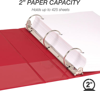 Samsill 1.5 Inch 3 Ring Binders, Economy Round Ring, Clear View Cover, 325 Sheet Capacity - for School, Home, Office - White, 4 Pack