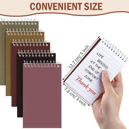Thenshop 100 Pads Spiral Memo Pads Bulk 3 x 5 Inch Small Pocket Notepad Top Bound Lined 60 Sheets Mini Notebooks for School College Office Home Supplies (Fresh Colors)