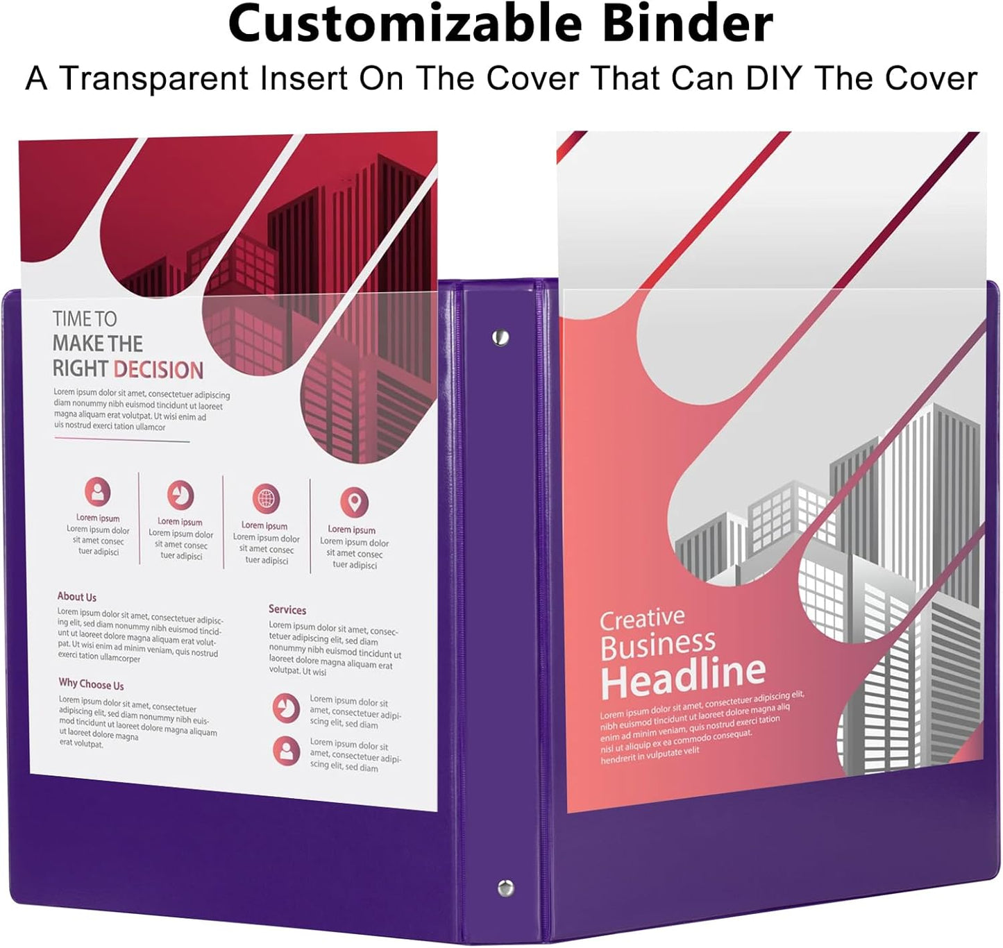 CIXILDTS 1-Inch Round Ring Binders, Standard 3 Ring Binder Fit Letter Size Paper, Presentation View Binders, 6 Packs, Assorted