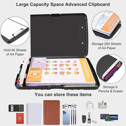 SFLHHDM Purple Clipboard, Clip Boards 8.5x11, Teacher Clipboards with Storage, Plastic Clipboard with Pen Holder, Clipboards Storage for Women Teachers Work, School & Office Supplies