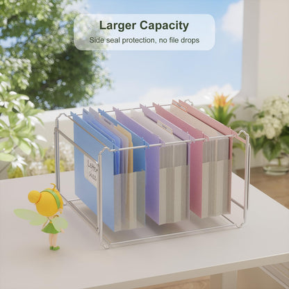 Extra Capacity Hanging File Folders, 3.15" Reinforced Wheat Straw Expanding Hanging Folder Letter Size, Heavy Duty for Filing Cabinets, File Organizer for Office & Home-Sky Blue-3 Packs