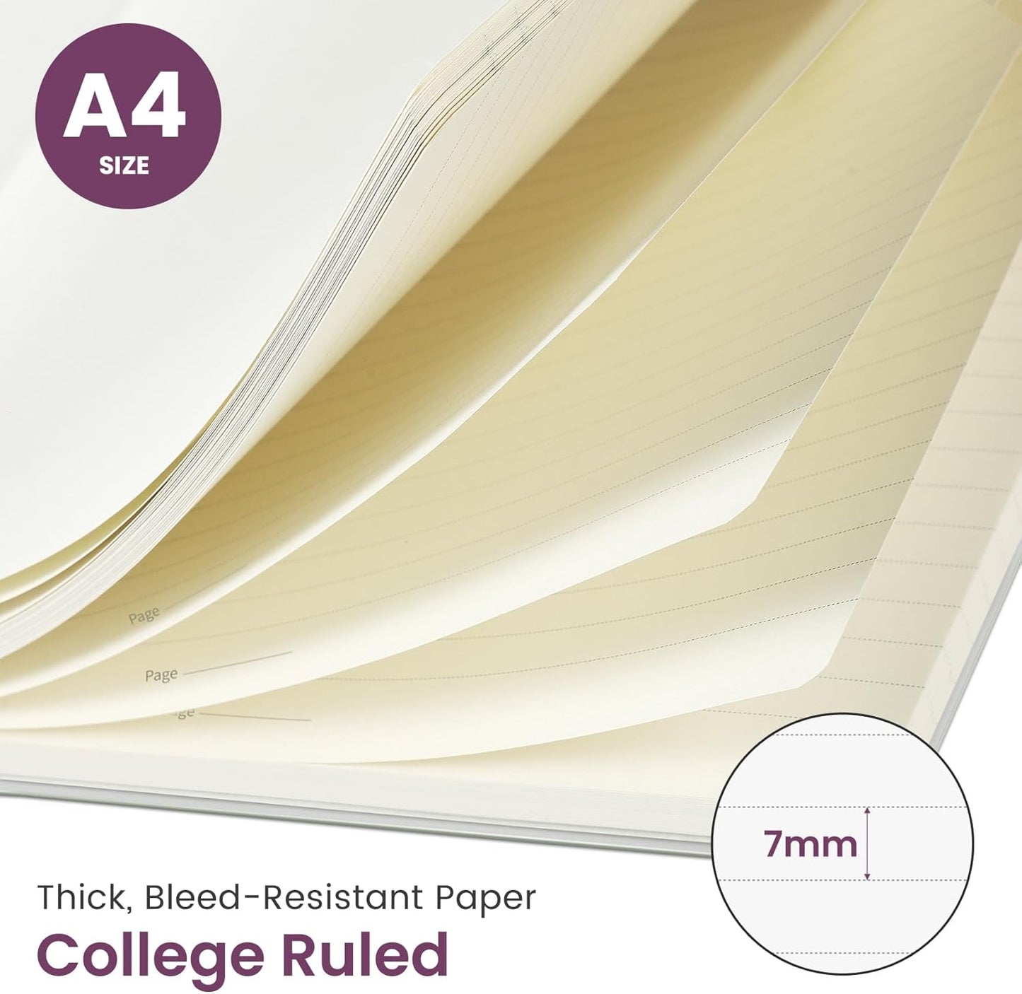 Taja Large Spiral Lined Journal for Women, 8.5" x 11" Notebooks for Work Collge Ruled, A4 Aesthetic Cute Journaling Notebooks for Writing, Plastic Cover, Celestial
