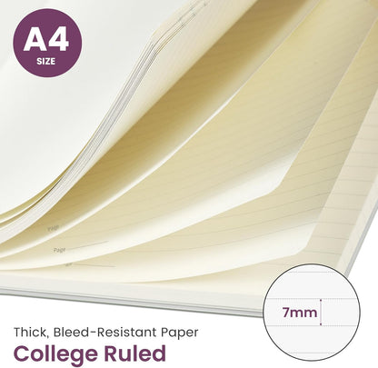 Taja Large Spiral Lined Journal for Women, 8.5" x 11" Notebooks for Work Collge Ruled, A4 Aesthetic Cute Journaling Notebooks for Writing, Plastic Cover, Celestial