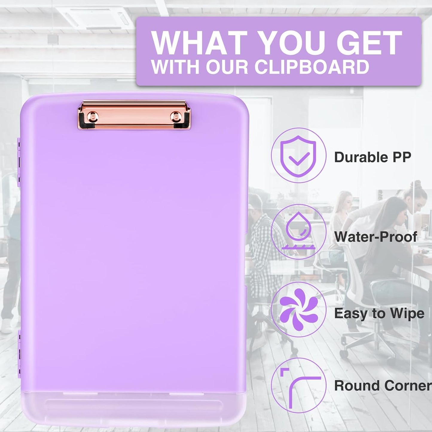 Sooez Clipboards with Storage, High Capacity Clip Boards 8.5x11 with Storage, Heavy Duty Nursing Clipboard Folder, Plastic Clipboard with Pen Holder for Women Teachers Work, School & Office Supplies
