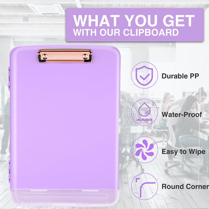 Sooez Clipboards with Storage, High Capacity Clip Boards 8.5x11 with Storage, Heavy Duty Nursing Clipboard Folder, Plastic Clipboard with Pen Holder for Women Teachers Work, School & Office Supplies