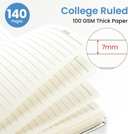 ZOTIA Lined Spiral Journal for Women, A5 Pretty Hardcover Notebook for Work, School & Office Writing, Aesthetic Writing Journal College Ruled, 140 Pages, 5.8" x 8.3", Twilight Bloom