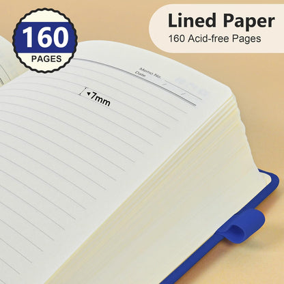 PERCUN Graph Paper Notebook, 160 Pages Grid Journal for women & men, A5 Hardcover Leather Graphing Notebook for School, Work, Travel, Note Taking 5.9”x8.5” (Black)