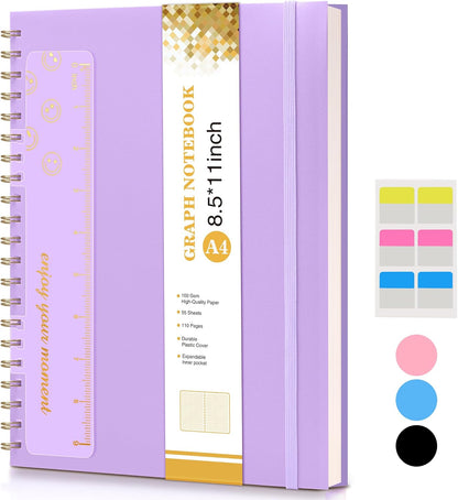 Spiral Notebook Journal 8.5” x 11”, A4 Large Pink Notebooks for Women Men, College Ruled Lined Journal, 100 GSM Paper, Plastic Hardcover Spiral Bound Journals for Work School Note Taking Business
