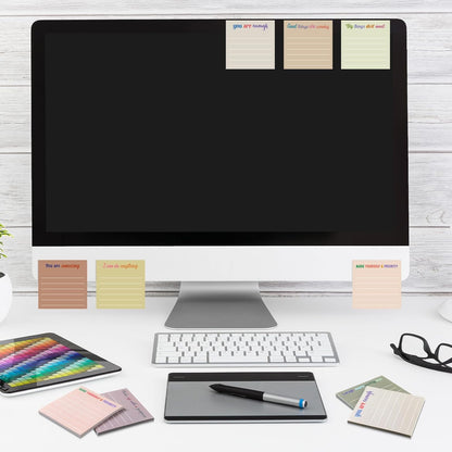 Yinder 48 Pcs Inspirational Sticky Notes Cute Motivational Sticky Notes Pad End of Year Employee Appreciation Gifts Bulk for Teacher Nurse Coworkers Office Supplies 3 x 3'' (Thank You,Dark Color)