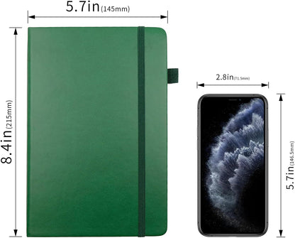 Deziliao Lined Journal Notebooks with Pen Loop, Hardcover Notebook Journal for Work, 100Gsm Premium Thick Paper with Inner Pocket, Medium 5.7"x8.4", （Black, Ruled）