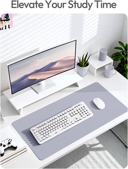 YSAGi Leather Desk Pad Protector, Office Desk Mat, Large Mouse Pad, Non-Slip PU Leather Desk Blotter, Waterproof Laptop Desk Writing Pad for Office and Home (23.6" x 13.8", Eggshell) - Colors B