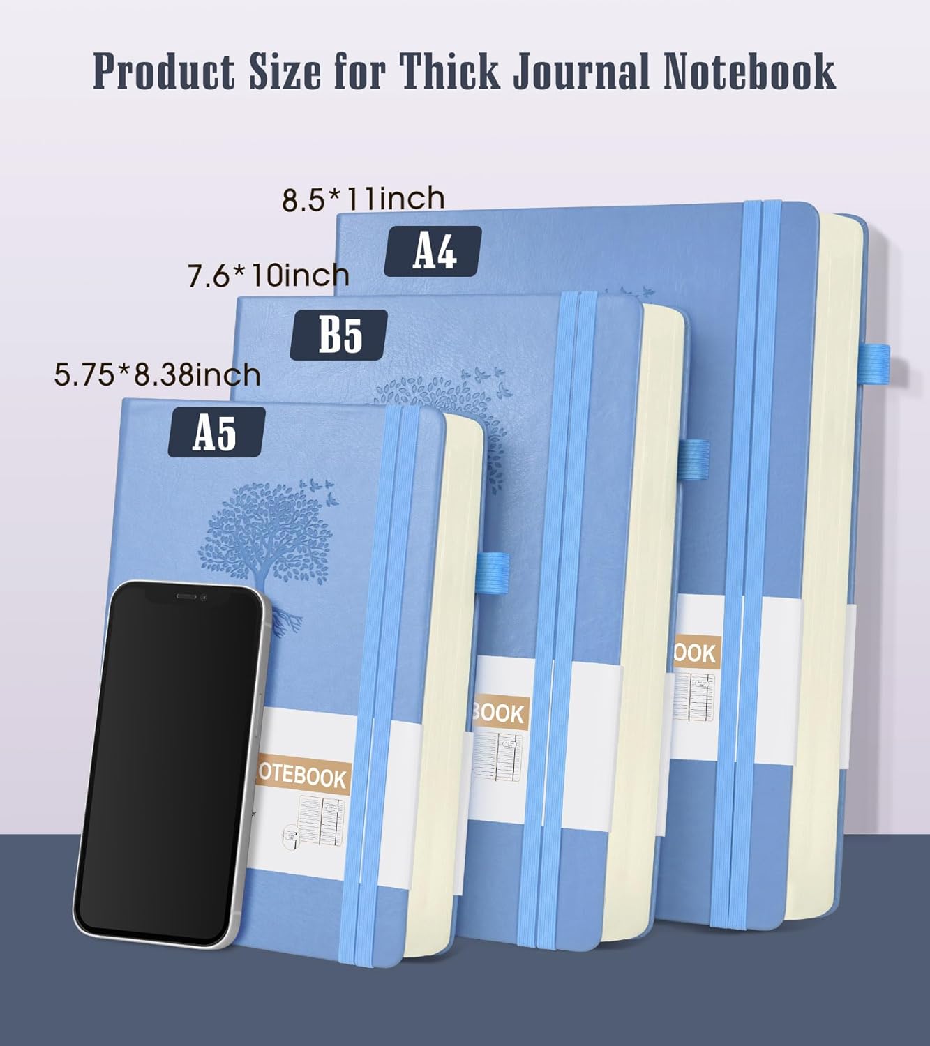 Lined Journal Notebook -365 Pages A5 Thick Journals for Writing Ruled Notebook, Hardcover Leather Journal for Women Men Daily Journal Notebook for Work, Note Taking, 100Gsm Lined Paper( 5.75'' X 8.38'' Green)