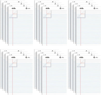 ViVin Legal Pads 8.5 x 11 Inch, Wide Ruled Note Pads, 12 Pack, 50 Sheet/Pad, Perforated Writing Pads, Notepads for Office Home School, 600 Sheets, White Paper