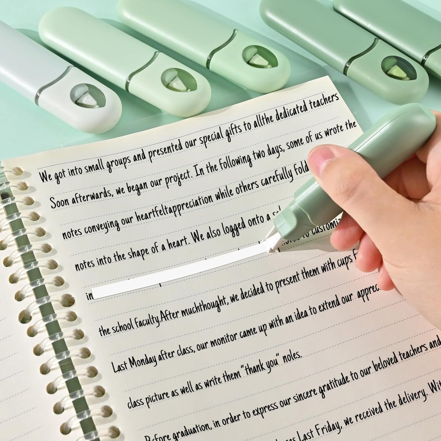 Temiary 12Pcs Cute White Smooth Pull Out Tape, Easy to Use White Correction Pens, 1/5 x 236in Smooth Writing & Aesthetic Office School Supplies (Purple)