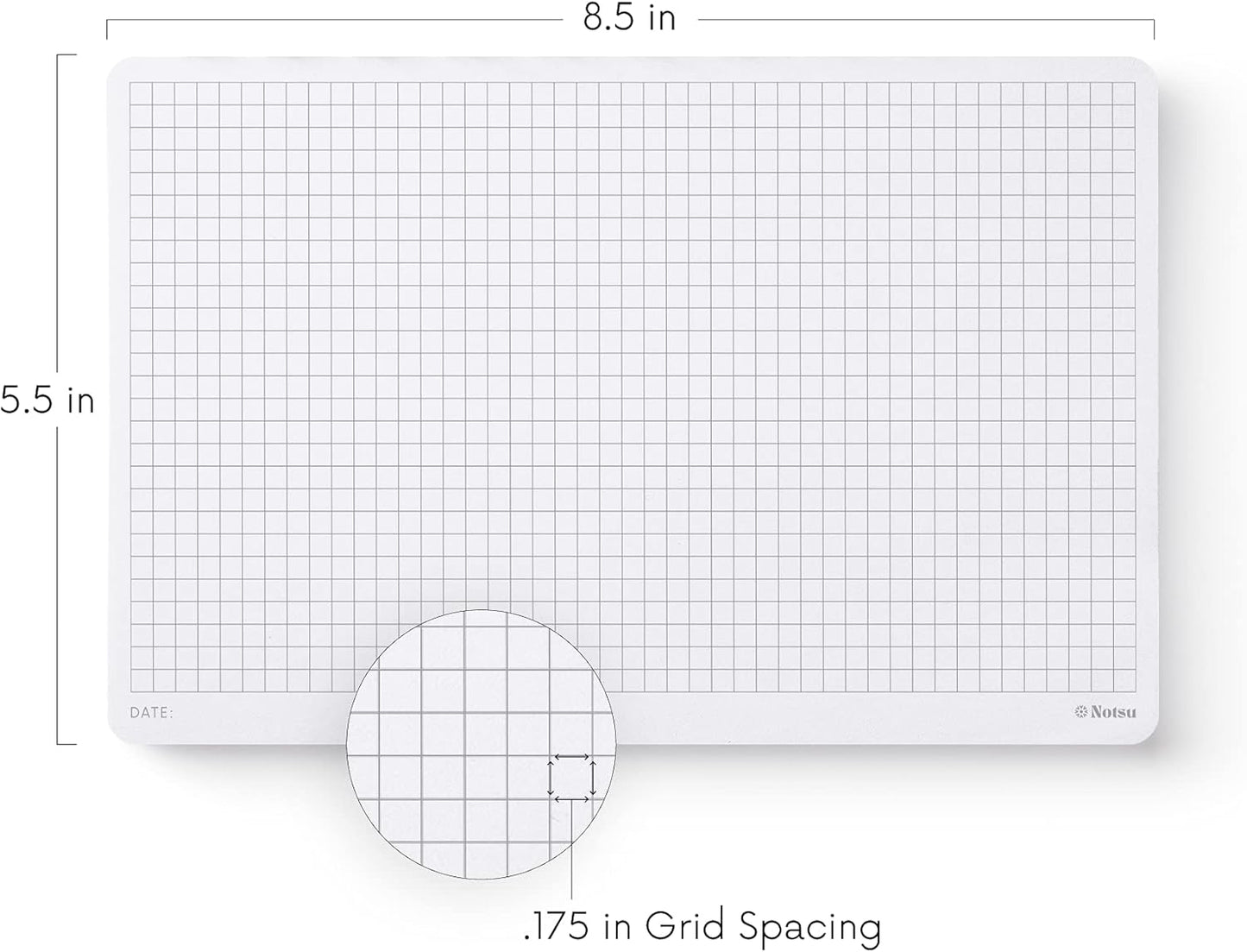 Notsu Graph Notepads 11 x 17 inch | Large Graphing Double Sided Drafting Pads with 1/4" Quad Grid Premium Thick Paper 120gsm