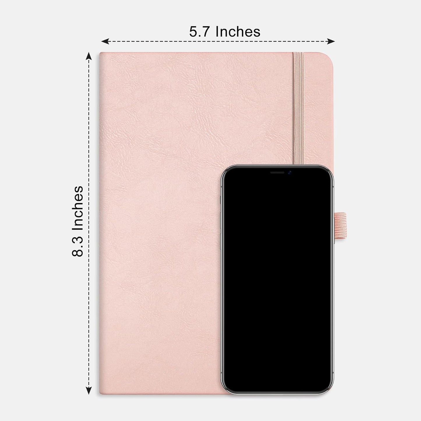 RETTACY Graph Grid Paper Notebook, 192 Pages, A5 Medium Size (5.7'' x 8.3''), 5 Squares per Inch, Leather Hardcover, 100 GSM Thick Paper, for School, Students, Math, Engineering (Brown)