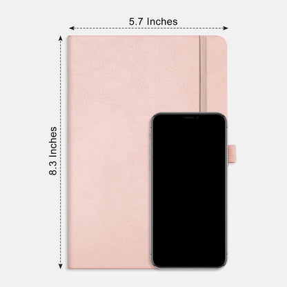RETTACY Graph Grid Paper Notebook, 192 Pages, A5 Medium Size (5.7'' x 8.3''), 5 Squares per Inch, Leather Hardcover, 100 GSM Thick Paper, for School, Students, Math, Engineering (Brown)