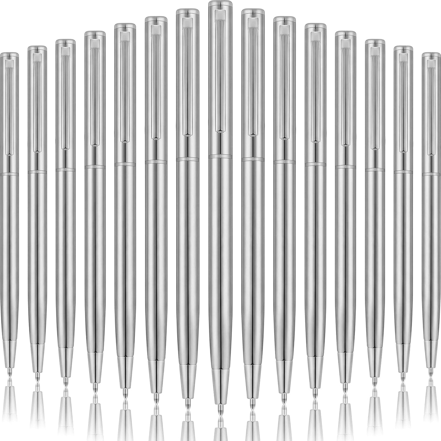 Zonon 240 Pcs Gold Metal Slim Ballpoint Pens Bulk Retractable Metallic Black Ink 1 mm Medium Point Smooth Writing Pens for Wedding Business Office Supplies Students Teachers Men Women Present
