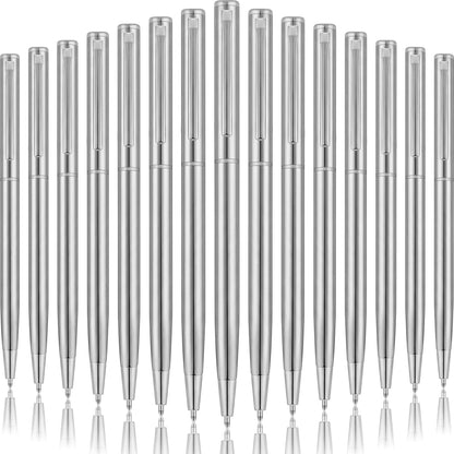 Zonon 240 Pcs Gold Metal Slim Ballpoint Pens Bulk Retractable Metallic Black Ink 1 mm Medium Point Smooth Writing Pens for Wedding Business Office Supplies Students Teachers Men Women Present