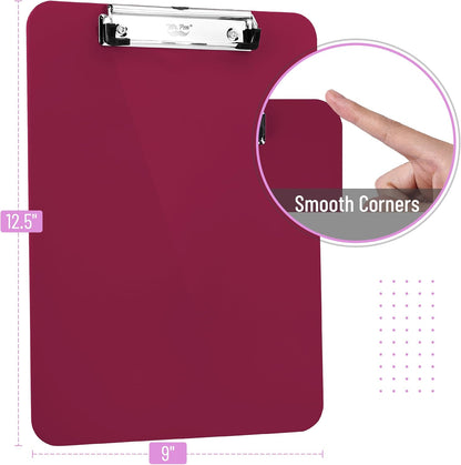 Mr. Pen- Plastic Clipboard, Letter Size, Black, Clipboard Plastic, Low-Profile Metal Clip with Retractable Hanging Hole