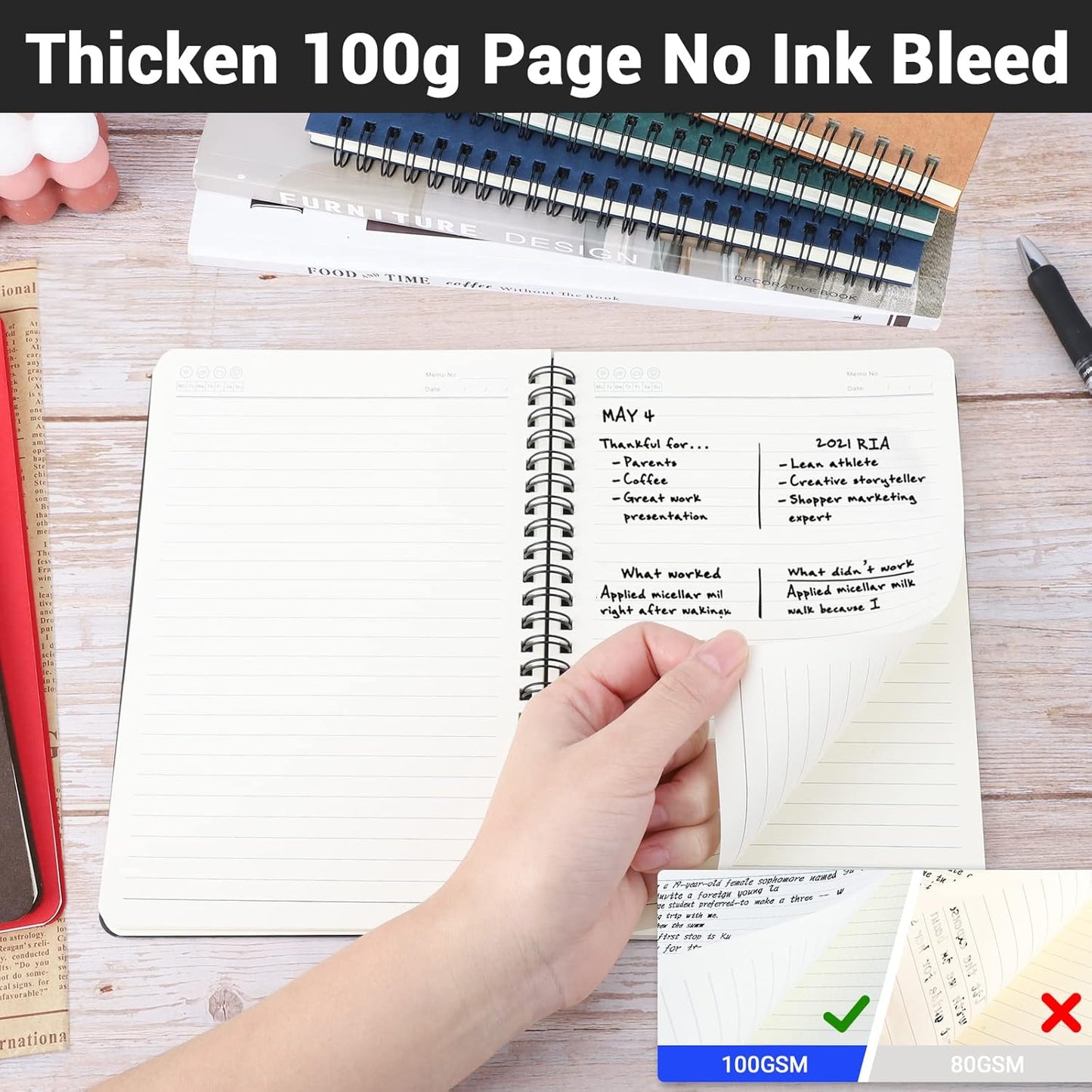 EUSOAR Spiral Lined Notebook, A5 3packs 5.5"X8.3" 120 Pages Lined Travel Notebooks Journal, Memo Notepad Sketchbook, Students College Office Business Diary Ruled Spiral Book Journal-3Colors Covers