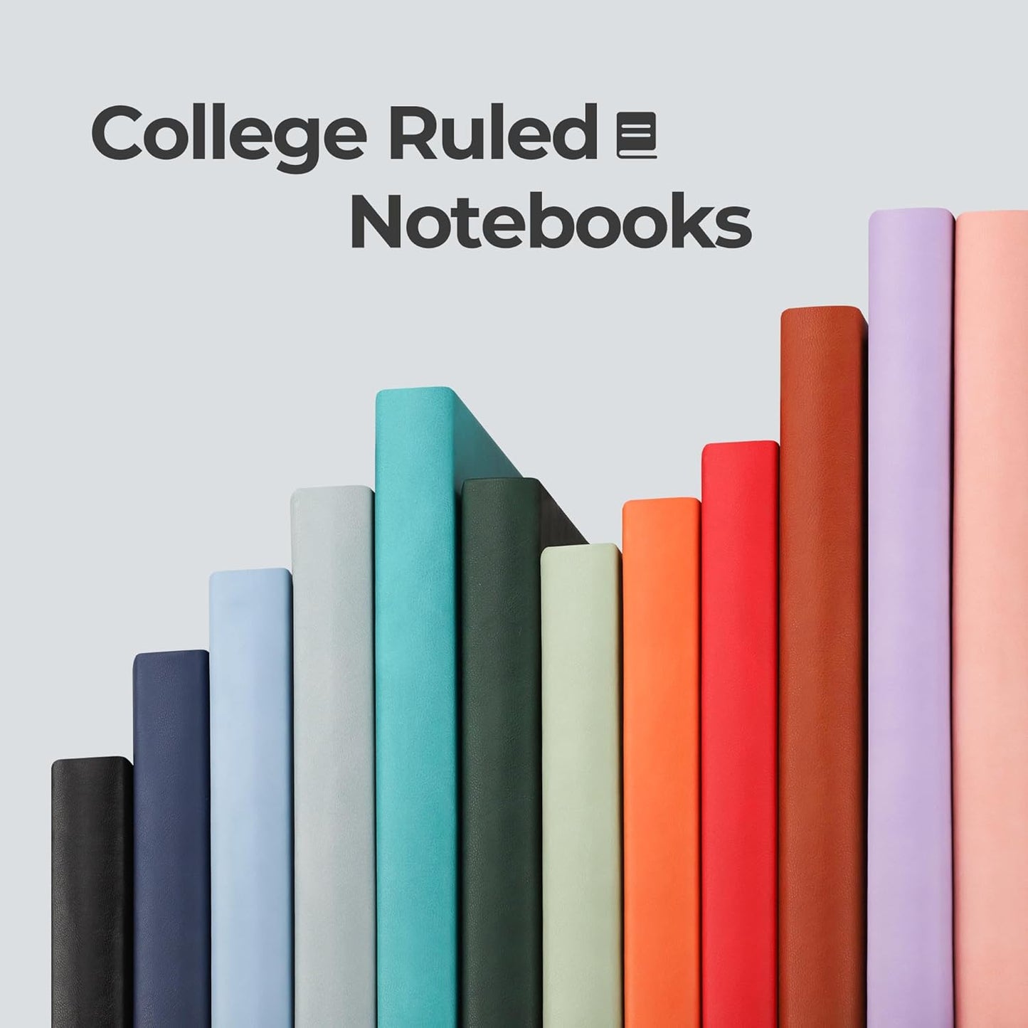 RETTACY Lined Journal Notebook, 2-Pack, 204 Numbered Pages per Pack, B5 Medium 7.6" × 10", Leather Softcover, 100 GSM Thick Paper, for Writing, Work, School (Black & Dark Green)