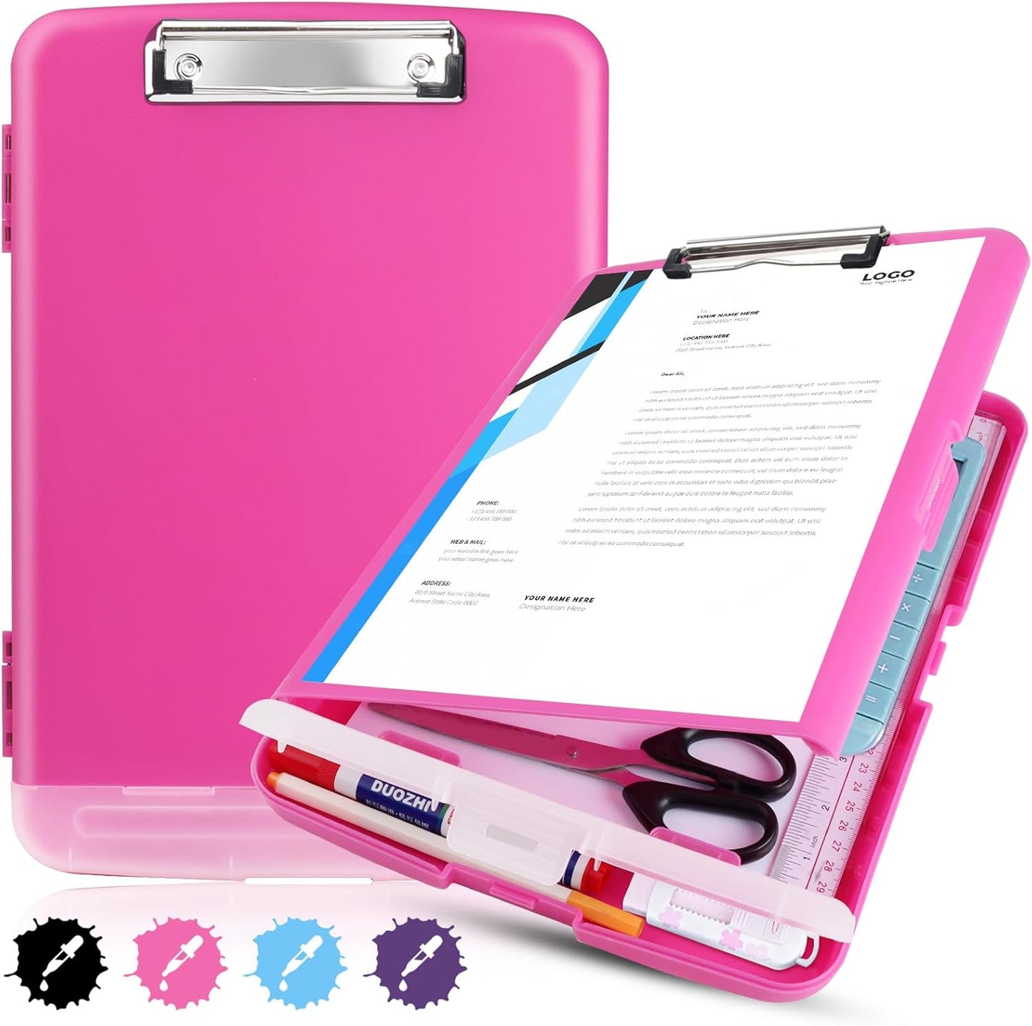 Red Plastic Clipboard with Storage,TFDLCG zm High Capacity Clip Boards 8.5x11,A4 Binder Nursing Clipboard Folder Heavy Duty for Women Teachers Work,School Office