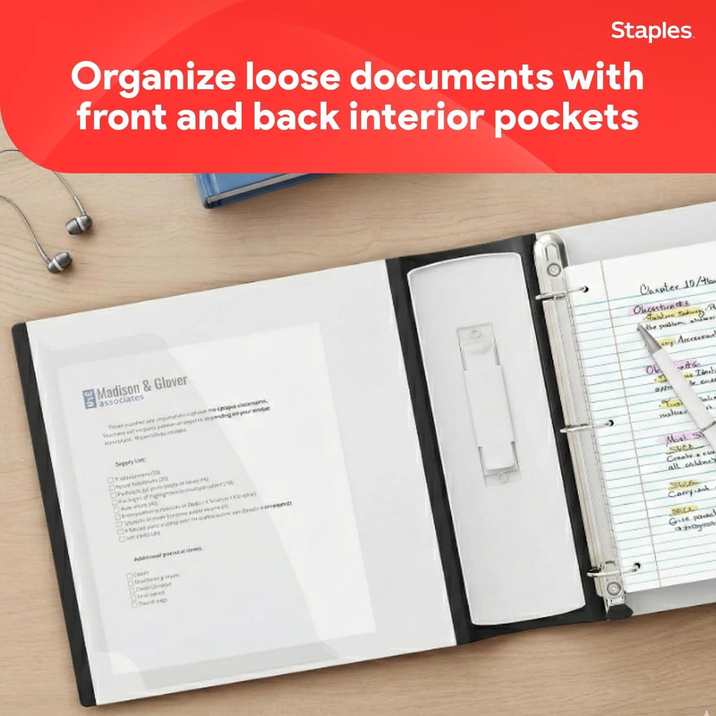 Staples Better Binder 2-Inch D-Ring View Binder, Reinforced Spine, Holds Up to 540 Sheets, Teal, for Office & School
