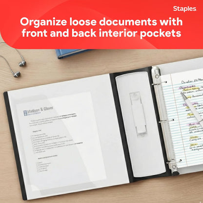 Staples Better Binder 2-Inch D-Ring View Binder, Reinforced Spine, Holds Up to 540 Sheets, Teal, for Office & School