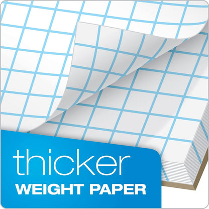 TOPS Graph Pads, Sold in 5 Packs, 8-1/2" x 11", Graph Ruled Paper (4x4), 50 Sheets, Thicker Weight Paper, Glue Top Graphing Pads (33105)