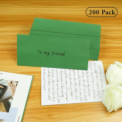 50 Pack #10 Business Envelopes, Sage Green Standard Envelopes Self Seal, Letter Size Mailing Envelopes for Checks Letters Invoices Statements Birthday Graduation Wedding, 4 1/8 x 9 1/2 Inch