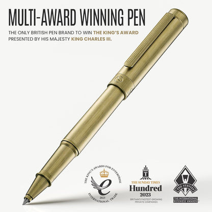 Scriveiner Midnight Blue Rollerball Pen - Stunning Blue Lacquer Luxury Pen, Chrome Finish, Schmidt Ink Refills, Men & Women, Professional, Executive Office, Nice Pen