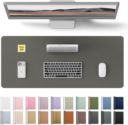 YSAGi Leather Office Desk Pad Protector, Large Mouse Pad, Non-Slip, PU Leather, Laptop Desk Blotter, Waterproof Writing Pad for Office and Home, Black, 23.6" x 13.8" - Colors B